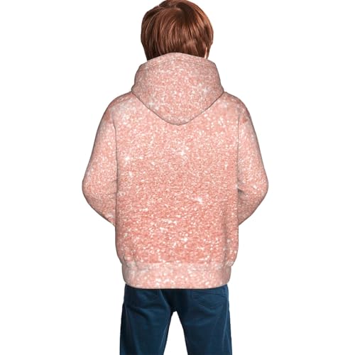Rose Gold Glitter Kid Hoodies Boys Sweatshirts Girls Pullover with Pocket4