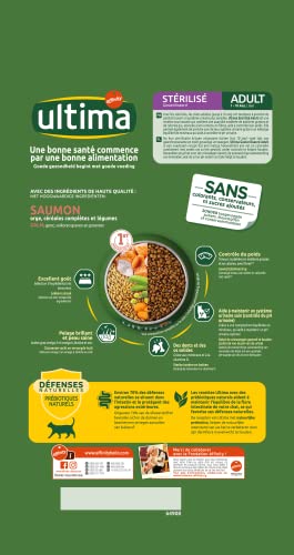 Ultima Trockenfutter für sterilisierte Katzen, Erwachsene, mit Huhn, 8 x 1,5 kg