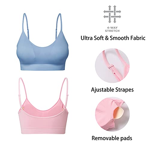 Image of Padded Bralette for Women Straps Sleep Bras Seamless Yoga Sport Bras