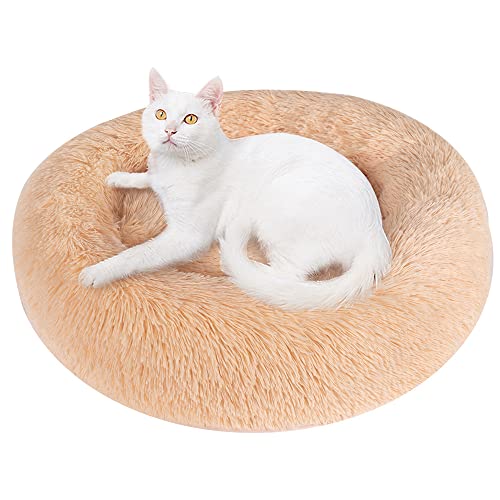 SearchI Hundebett Flauschig Donut Tierbett Plüsch Hundesofa Katzensofa Kissen Weiche PV-Plüsch Katzenbett Abnehmbar, Abwaschbar Bett für Hunde Katzen Cover