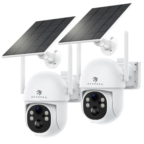 2K Caméra Solaire Extérieure sans Fil, WiFi 6 2,4/5GHz, Sans Frais Mensuels