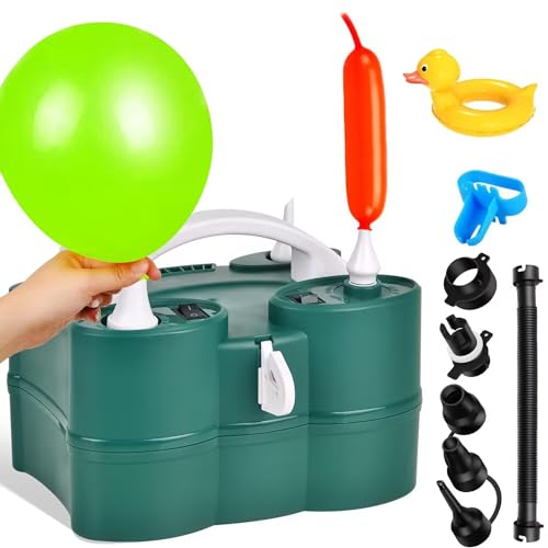 Balloon Pump 3-in-1 Electric Air Pump for Inflatables and Balloons Dual Nozzle Electric Balloon Inflator Pump Blower for Latex Foil Balloons Quick-Fill Inflator Deflator for Pool Floats Save Time