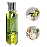 3 in 1 Mehrzweck-Flaschenspalt-Reinigungsbürste, Multifunktionale Isolierung Tasse Fugendüse Reinigungswerkzeuge, Mini Silikon Flaschenhalter Reinigungsmittel Home Küche Reinigungswerkzeuge (Grün)