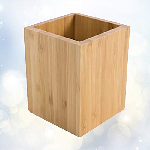 STOBOK Suporte de caneta de madeira de bambu para mesa, suporte para lápis, copo, vaso, pincéis de m