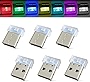 6PCS Mini USB LED Light, Car Interior Atmosphere Lamp, Night Led Decoration Mini USB Light, USB Interface Plug-in Miniature Night, Universal Car Interior Accessories, 7 Colors (Slow Flashing)