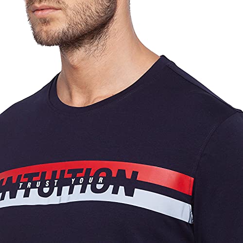 Image of Spykar Henley Neck Full Sleeve Orange Solid T-Shirt for Men