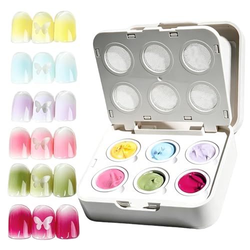Geles Patting Uñas con Efecto Degradado paleta de 6 colores esmalte en gel de 8 ml para manicura