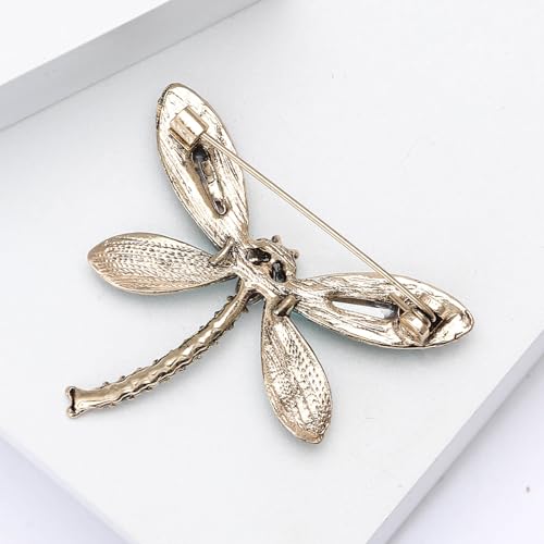Image of Dragonfly Brooch Rhinestone /Enamel Dragonfly Brooches Lapel Pin for Women Elegant Outfits Dragonfly Jewelry Gifts