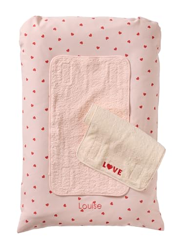 VERTBAUDET Matelas à langer + 2 tapis de change MON COEUR rose imprimé 72X49
