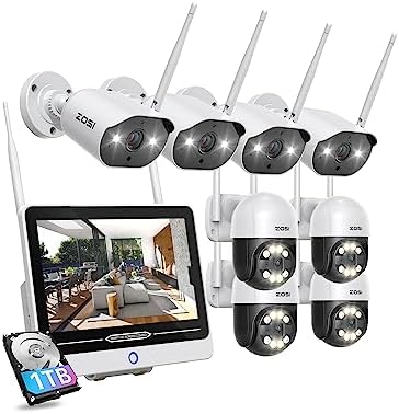 ZOSI 3MP WLAN Überwachungskamera Set - 8 Kameras Mit NVR & 1TB Festplatte