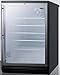 Summit Appliance SCR600BGLBIHV Commercially Listed 5.5 Cu.Ft. Built-In Undercounter Beverage Center with Glass Door, Auto Defrost, Digital Thermostat, Lock, Thin Handle and Black Cabinet