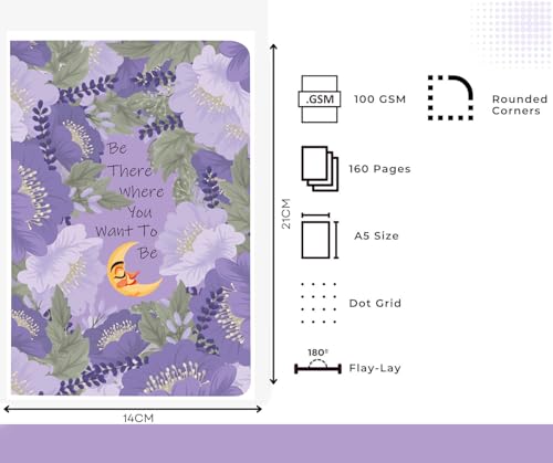 Image of 100 GSM A5 Dot Grid Journal Book: 160 Pages (Be There)