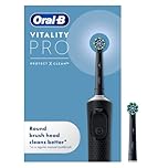 Oral-B Vitality Pro Electric Toothbrushes for Adults, for Him/Her, 1 Handle, 2 Toothbrush Heads, 3 Brushing Modes Including Sensitive Plus, 2 Pin UK Plug, Black