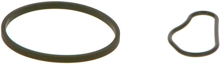 Two black rubber seals, one circular and one irregularly shaped, for a brake master cylinder repair kit.