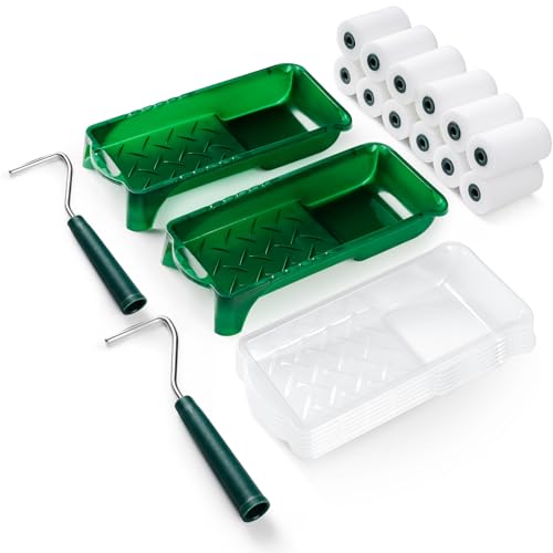 Mister Rui Lot de 22 petits rouleaux de peinture en mousse, 5 cm, pour peindre les endroits étroits et difficiles d'accès
