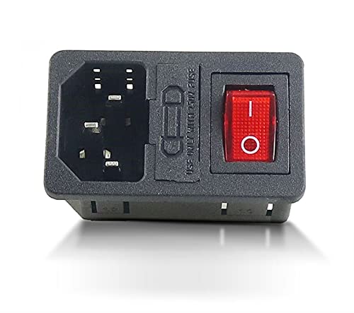 Embase secteur IEC320 C14 protégeant vos circuits via switch 4pin jaune