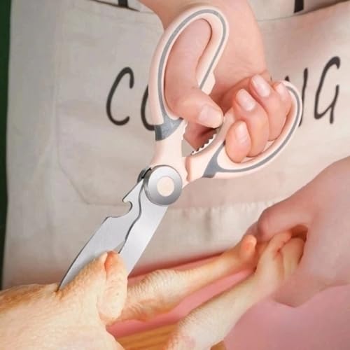 Miniatura 5 de Tijeras De Cocina De Acero Inoxidable Con Agarre Tpr, Tijeras De Cocina De Acero Inoxidable Resistentes Para Cortar Carne, Alimentos, Pescado, Aves De Corral, Tijeras Afiladas Multiusos