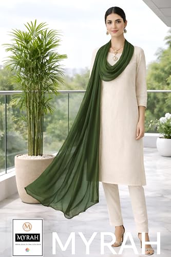 Image of MYRAH Chiffon Solid Casual Daily Use Dupatta For Women's & Girls Length - 2.50 Meter