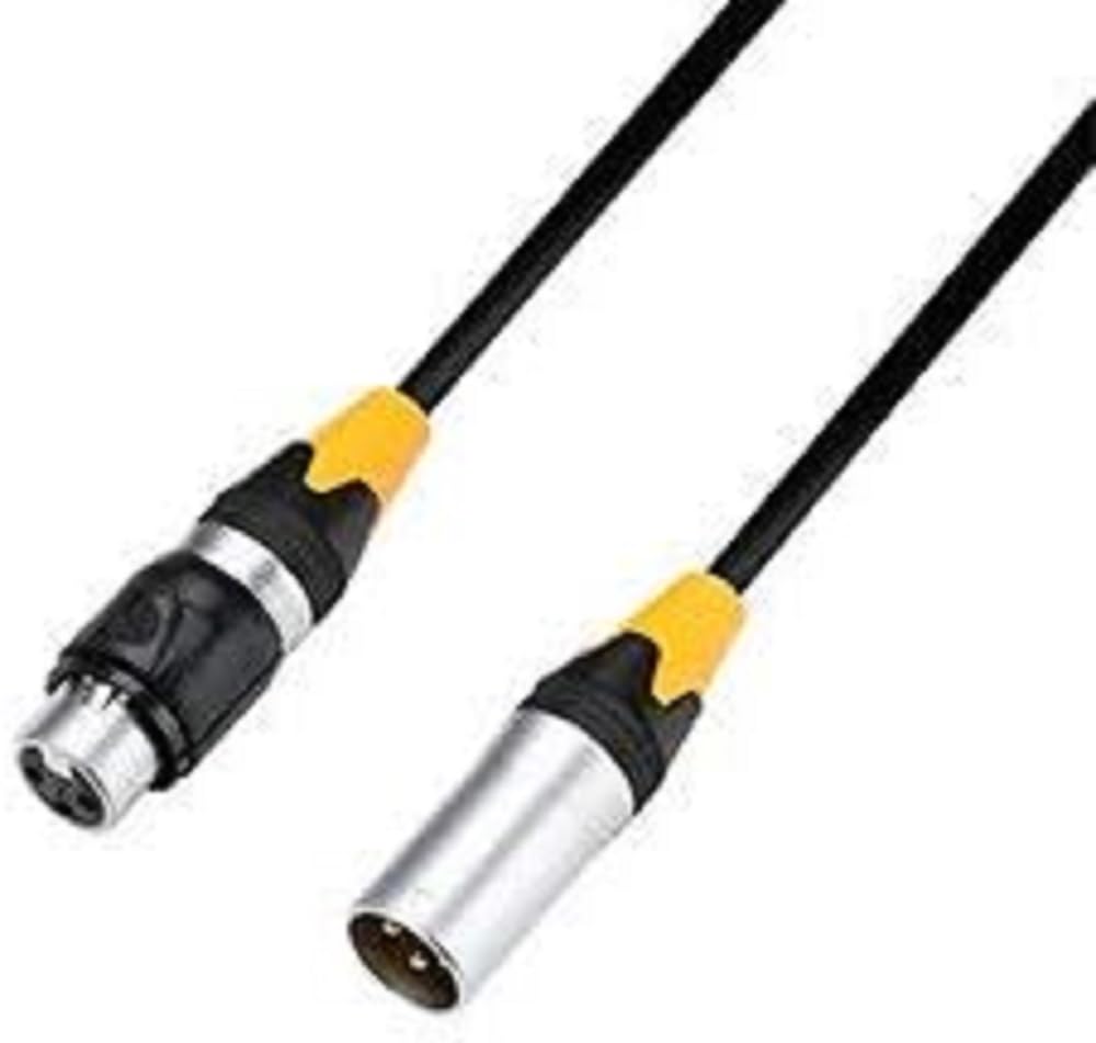 Adam Hall Cables 4 Star DMF 0500 IP65 DMX Cable, Rean 3-Pin XLR Male to 3-Pin XLR Female, Black, 5 m