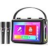 Karaoke Machine for Adults, Built-in 10.1" HD Lyrics Screen, Supports WiFi Bluetooth HDMI USB and TF, Portable Karaoke Player with 2 Wireless Microphones for Home Party Family Gathering