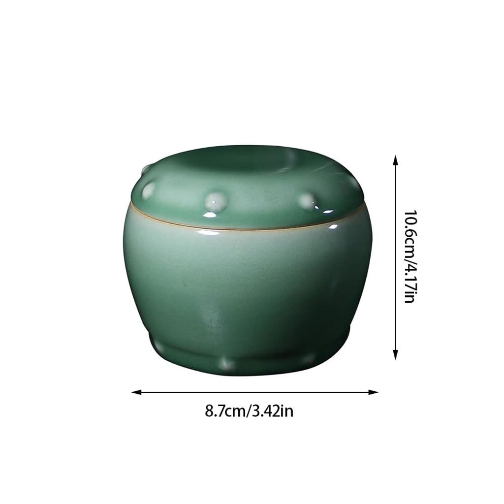 Tarro de Almacenamiento, Tarro de té de celadón, Juego de té Puer Sellado de cerámica, Almacenamiento de té portátil para el hogar, para té, café, azúcar, nueces, Botes de COC