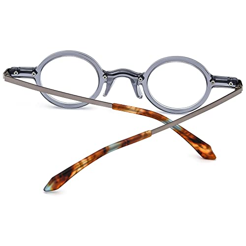 Image of HEPIDEM Acetate Glasses Frame Alloy Temple Men Small Retro Round Eyeglasses Women Optical Spectacles