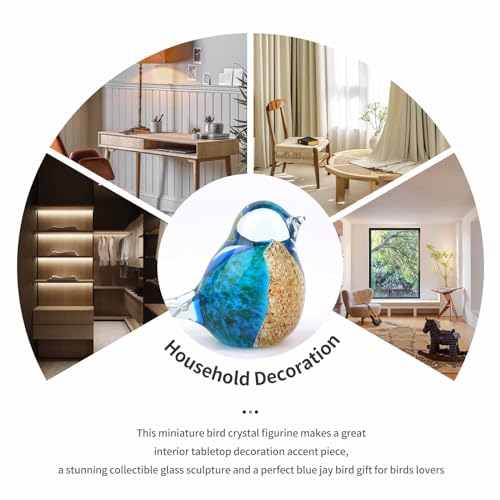 Qumhmup 01 Glass Blown Bird Figurines, Handmade Collectible Ornaments, Statue Decor, Paperweight Gift thumb #2