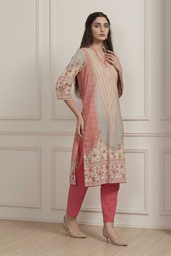 Image of BIBA Women Cotton Printed Straight Kurta