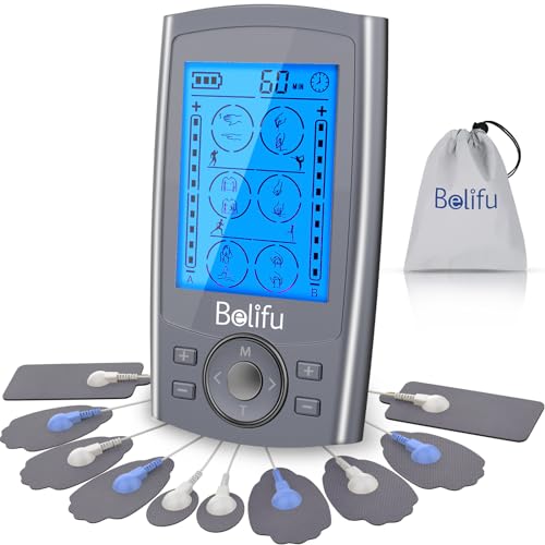 Belifu Dual Channel TENS EMS Unit — 24 modes Muscle Stimulator