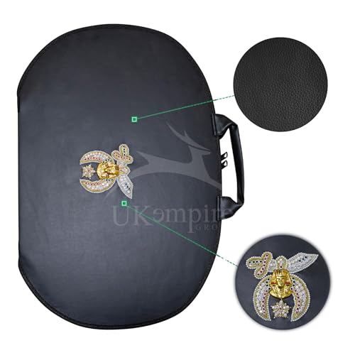 Premium Masonic Shriner Chain Collar Case Black (Hand Embroidered) Emblem – Improved Design, Freemason Carrying Bag2
