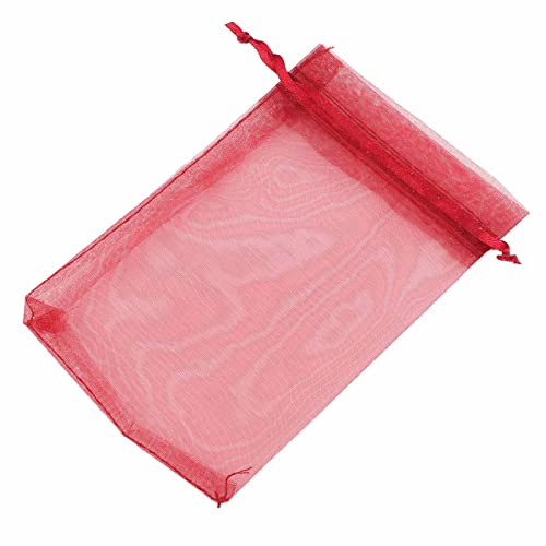 Septpenta 100 Szt. Torby Z Organzy, 10X15 Cm Premium Przezroczyste Torby Z Organzy, Torby Na Prezenty Z Biżuterią, Torby Siatkowe Torby Na Prezenty Ze Sznurkiem, Na ślub, Dekoracje świąteczne(D)