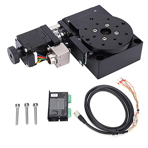 Linear Stage Sliding Table Rotating Platform High Precision Aluminum Alloy Lightweight Durable Low Noise Motor Drive for Laboratory Equipment and Industrial Automation SPR6011