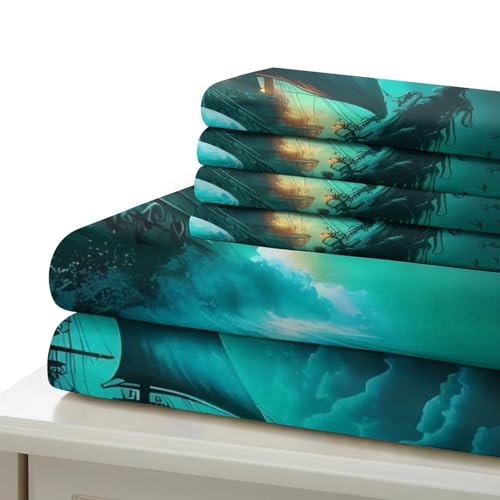 Parure de lit pirate 140x200 housse couette microfibre douce - 7