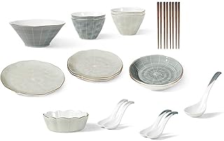 Zastawa obiadowa 20-częściowy zestaw obiadowy Zestaw obiadowy do makaronu Zestaw talerzy i misek Porcelanowa zmywarka do naczyń Bezpieczna obsługa 4 posiłków (ilość: 20) XXSHN