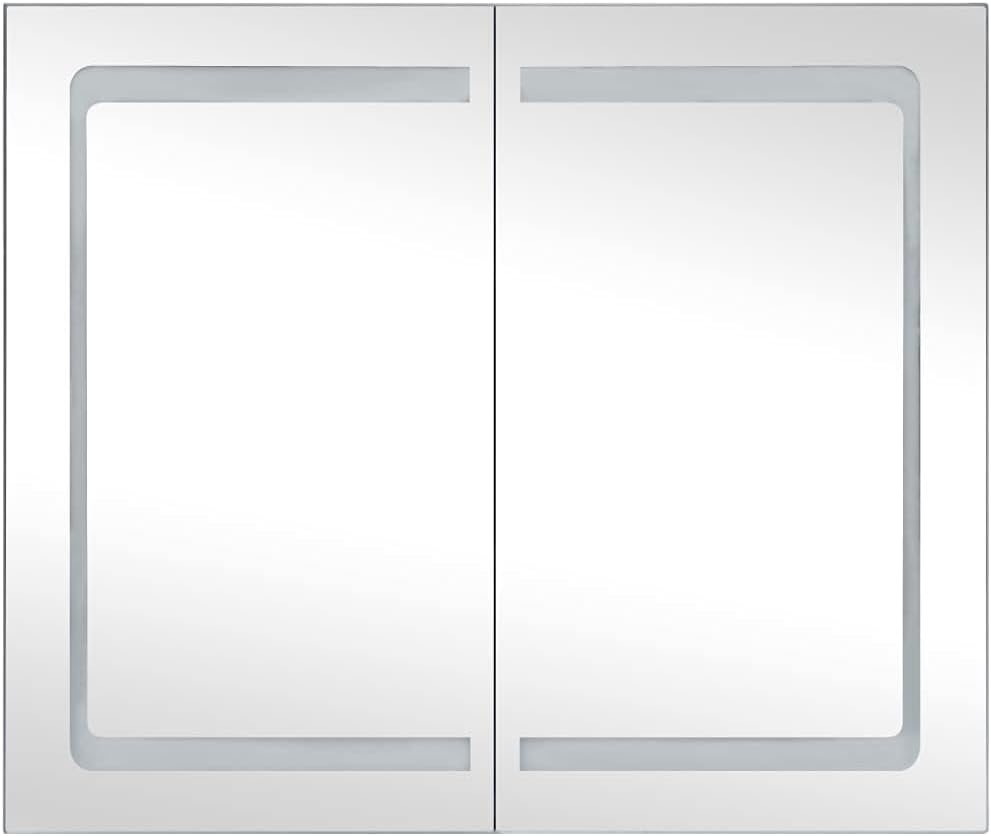 Mirror Cabinet Bathroom Cabinet Wall Cabinet Bathroom Furniture Bathroom Cabinet with Mirror LED Bathroom Mirror Cabinet 80 x 12.2 x 68 cm