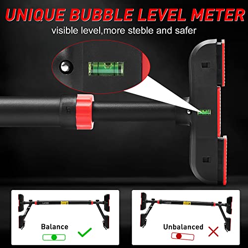 Lader Pull Up Bar For Doorway, Strength Training Pull-Up Bars With No Screw, Chin Up Bar With Suppprt Frame,Level Mete, Max Load Bearing 1100Lbs #TOP6