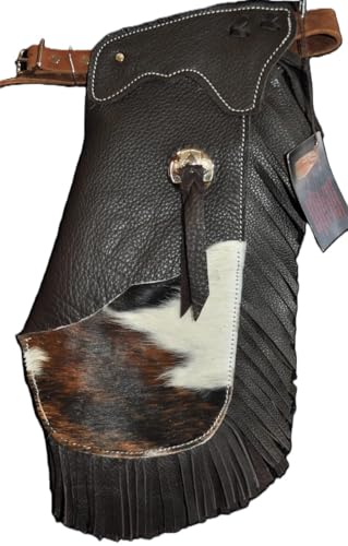 3/4 Month Kids Chinks/Leather Kids Chinks/Cowhide Kids Chinks/Brindle and White Cowhide Kids Chinks/Kids Chinks/R Bar K