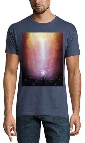 T-shirt art crew neck homme denim en coton premium texturé