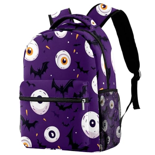 Sac à dos adolescentes filles cadeau Halloween chauve-souris violette