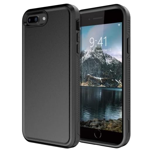 Protebox for iPhone 8 Plus Case iPhone 7 Plus Case, [Shockproof] [Dropproof] Full Body Covered Shockproof Phone Case, Inner Soft Silicone Rugged Protective Case for iPhone 8 Plus iPhone 7 Plus (Black)