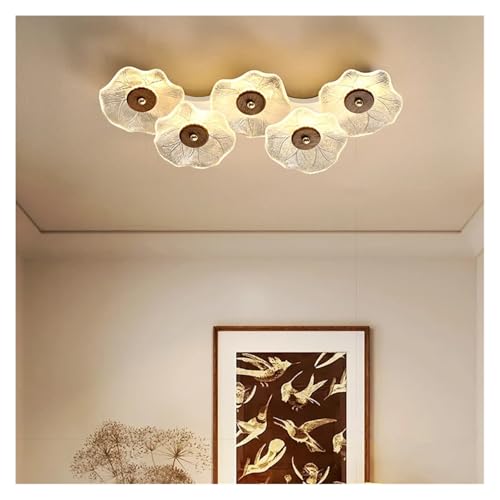 Lustre plafonnier LED intelligent moderne avec intensité réglable 5 heads