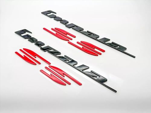 Image of Rear Quarter Panel Emblem Badge Replacement for 1994 1995 1996 Impala Ss 2Pcs (Black Red)