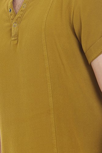 Image of Identiti Men's Cotton Solid Full Sleeve Slim Fit Shirt with Mandarin Collar