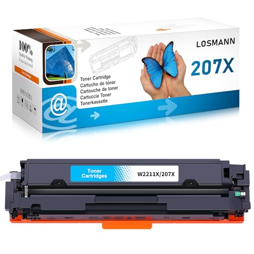 Toner HP 207X cyan W2211X avec puce LOSMANN évite le blocage des LaserJet Pro M283fdw