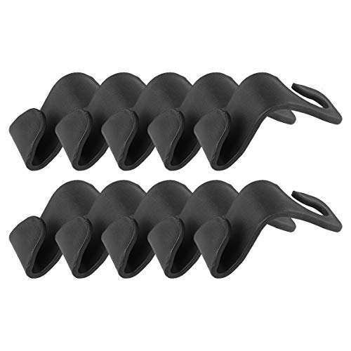 DAZISEN Asiento de vehículo Reposacabezas Gancho Percha, Organizador de almacenamiento Poseedor, Ganchos para almacenamiento Organizador del coche, Negro * 10 piezas Cover