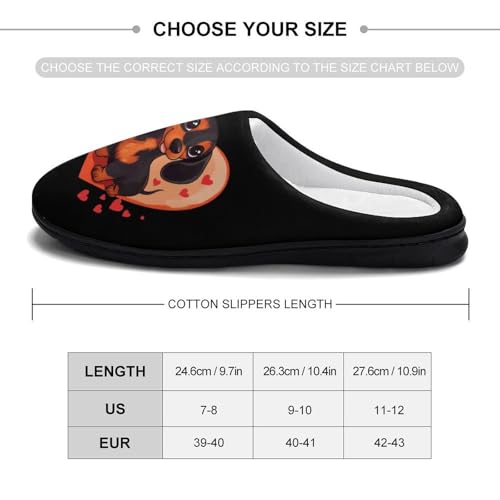 Dachshund Heart Love Womens Cotton Slippers Warm House Shoes for Indoor Outdoor2