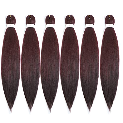 Pre-stretched Braiding Hair Easy Braid Professional Itch Free Synthetic Fiber Corchet Braids Yaki Texture Hair Extensions Braid Hair 6 packs (30'' #99J)