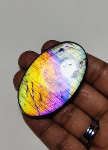 Rainbow Flash labradorite gemme 60x37x7mm fabrication de bijoux - 3
