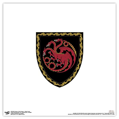 Affiche murale House of The Dragon poster blason de bouclier 30,5 x 30,5 cm sans cadre