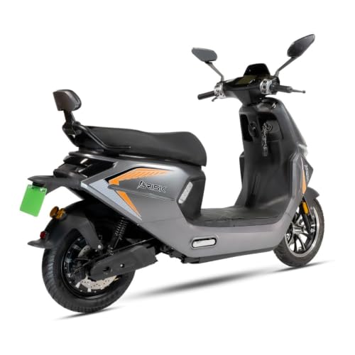 Image of AMO Brisk 60V Lithium Ion Battery Low Speed Electric Scooter | 25 km /h | 60-70 km Range | Non-RTO | Portable Charger | Grey